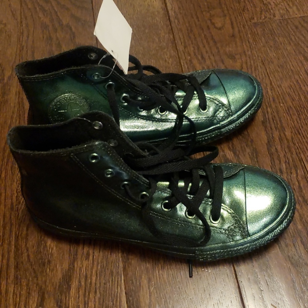 Converse metallic mermaid green chuck taylor